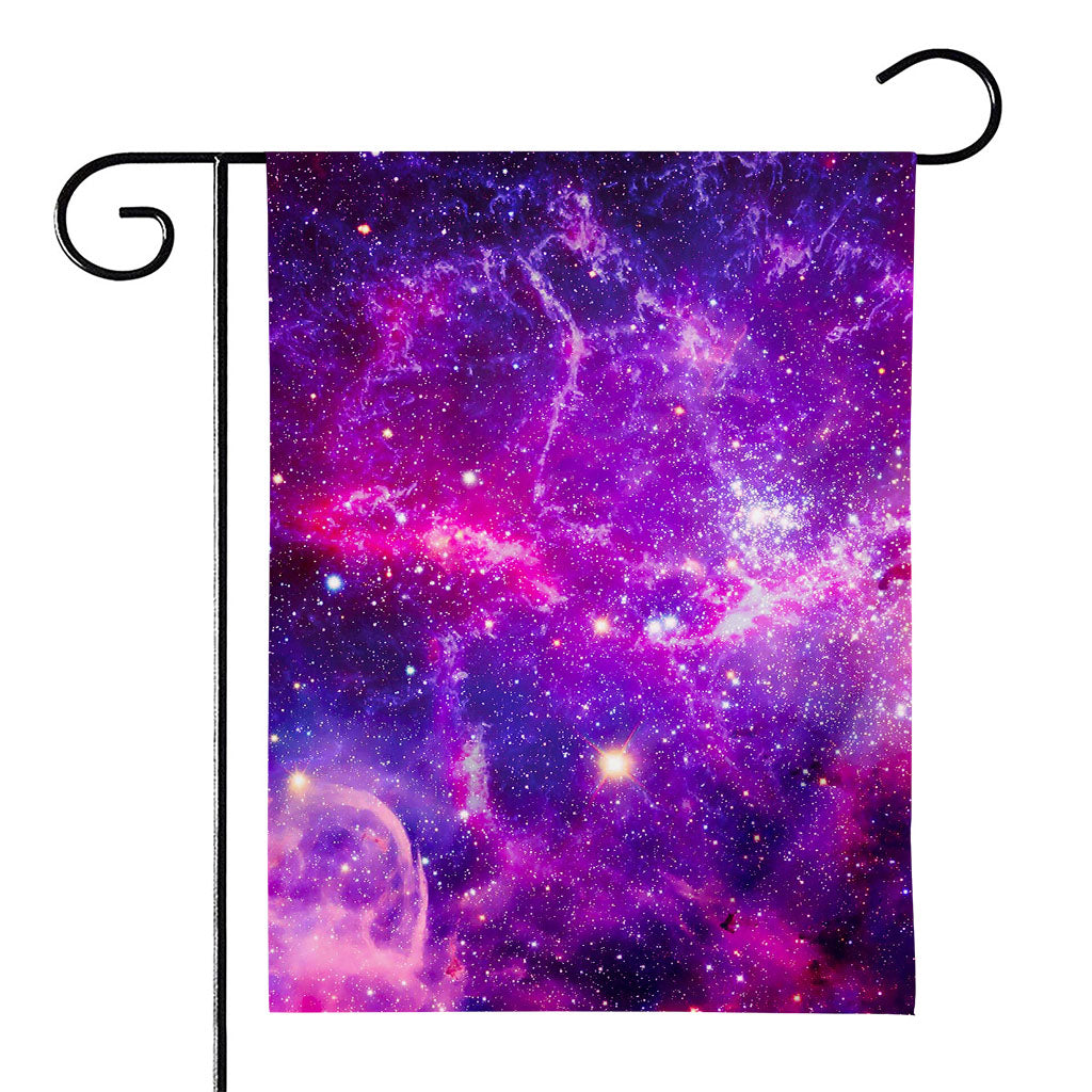 Purple Bursting Galaxy Space Print House Flag