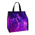 Purple Bursting Galaxy Space Print Insulated Lunch Tote