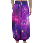 Purple Bursting Galaxy Space Print Lantern Pants