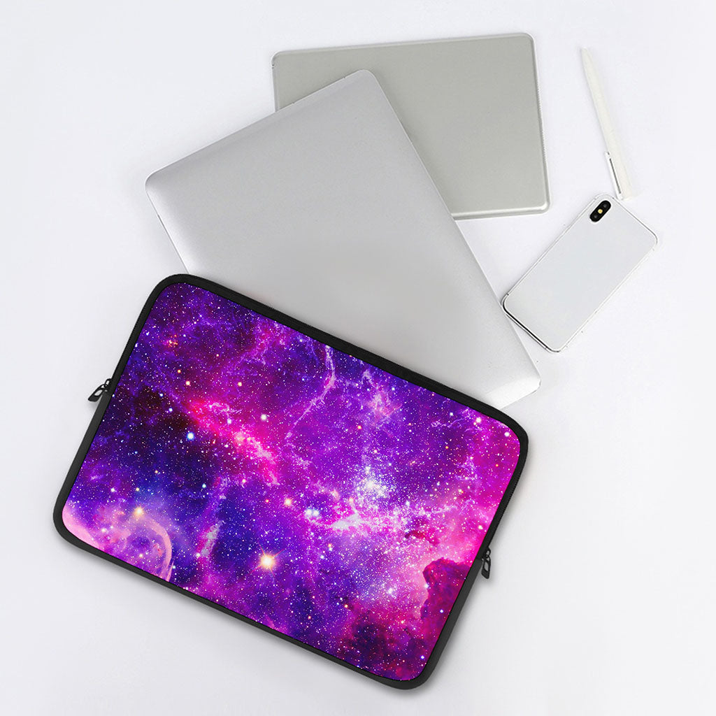 Purple Bursting Galaxy Space Print Laptop Sleeve