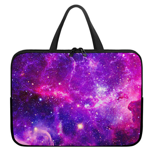 Purple Bursting Galaxy Space Print Laptop Sleeve With Handle