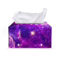 Purple Bursting Galaxy Space Print Leather Tissue Box Cover
