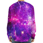 Purple Bursting Galaxy Space Print Long Sleeve Baseball Jersey