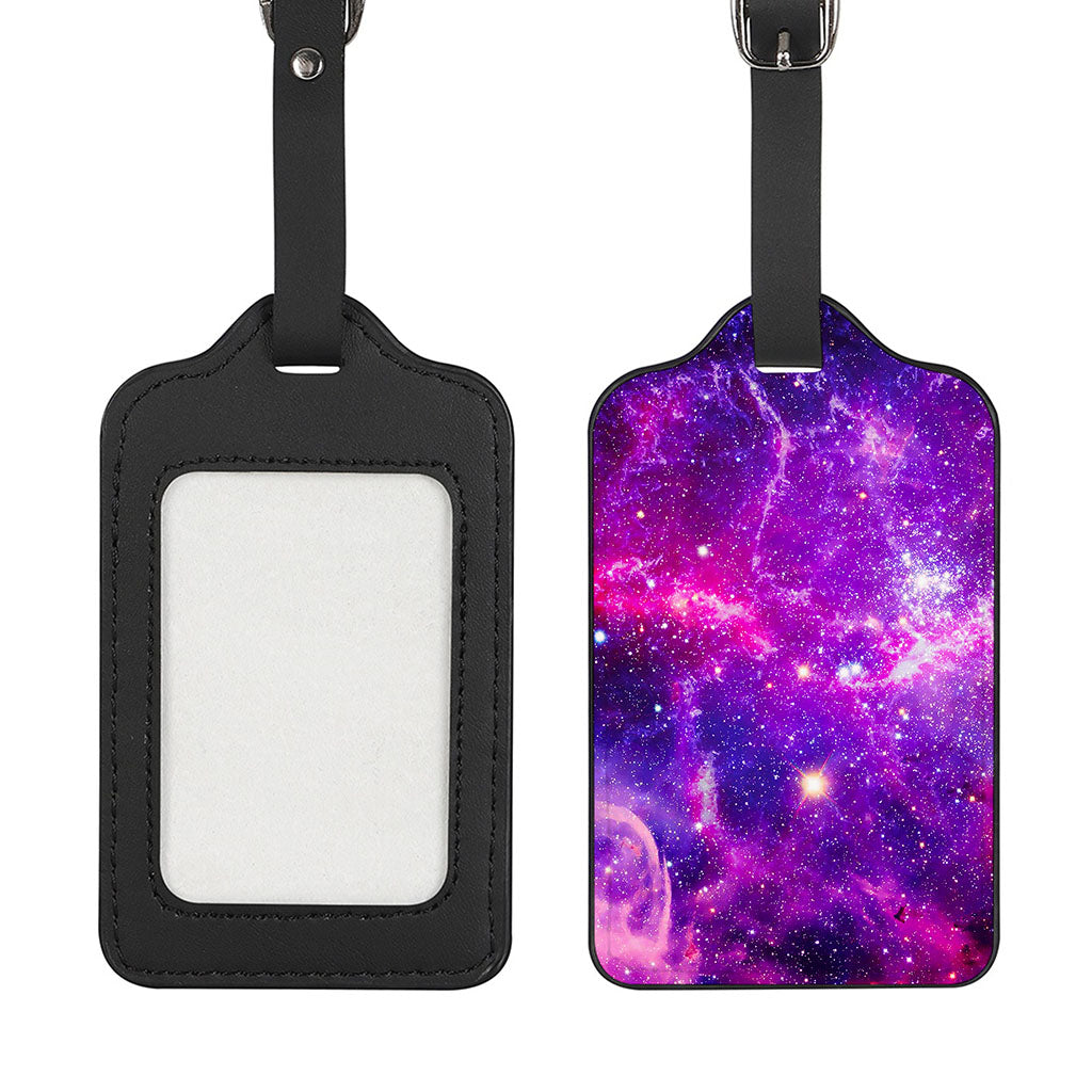 Purple Bursting Galaxy Space Print Luggage Tag