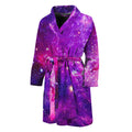 Purple Bursting Galaxy Space Print Men's Bathrobe