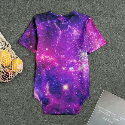Purple Bursting Galaxy Space Print Men's Bodysuit