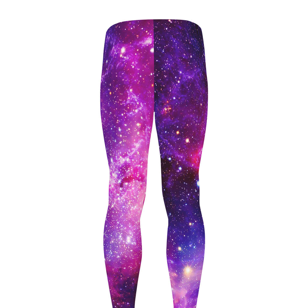 Purple Bursting Galaxy Space Print Men's leggings