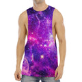 Purple Bursting Galaxy Space Print Men's Muscle Tank Top