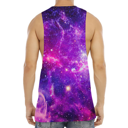 Purple Bursting Galaxy Space Print Men's Muscle Tank Top