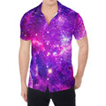 Purple Bursting Galaxy Space Print Men's Shirt