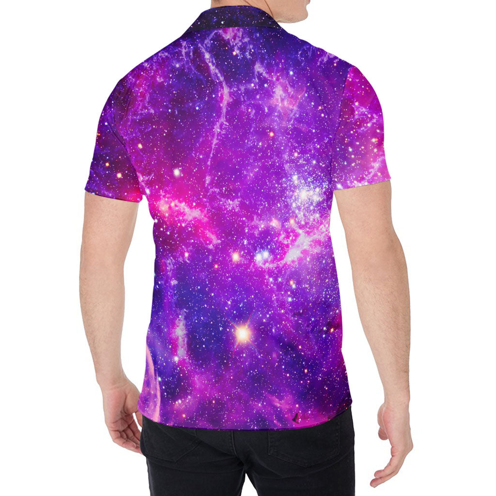 Purple Bursting Galaxy Space Print Men's Shirt