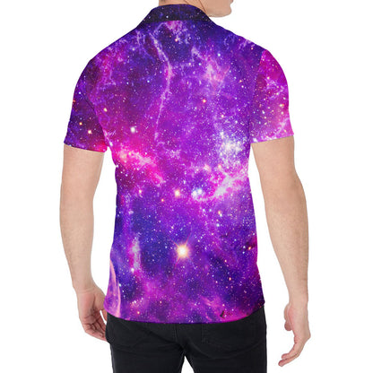 Purple Bursting Galaxy Space Print Men's Shirt