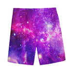 Purple Bursting Galaxy Space Print Men's Sports Shorts