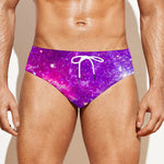 Purple Bursting Galaxy Space Print Men's Swim Briefs