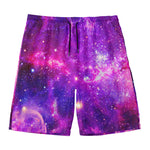 Purple Bursting Galaxy Space Print Men's Swim Trunks