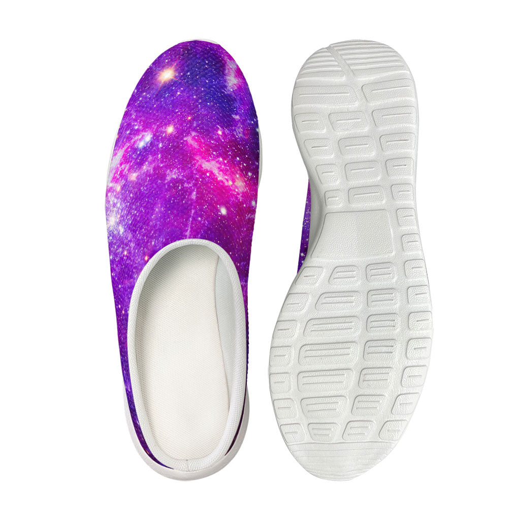 Purple Bursting Galaxy Space Print Mesh Casual Shoes