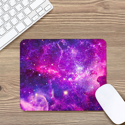 Purple Bursting Galaxy Space Print Mouse Pad
