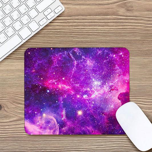 Purple Bursting Galaxy Space Print Mouse Pad