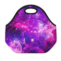 Purple Bursting Galaxy Space Print Neoprene Lunch Bag
