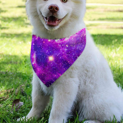 Purple Bursting Galaxy Space Print Over The Collar Dog Bandana