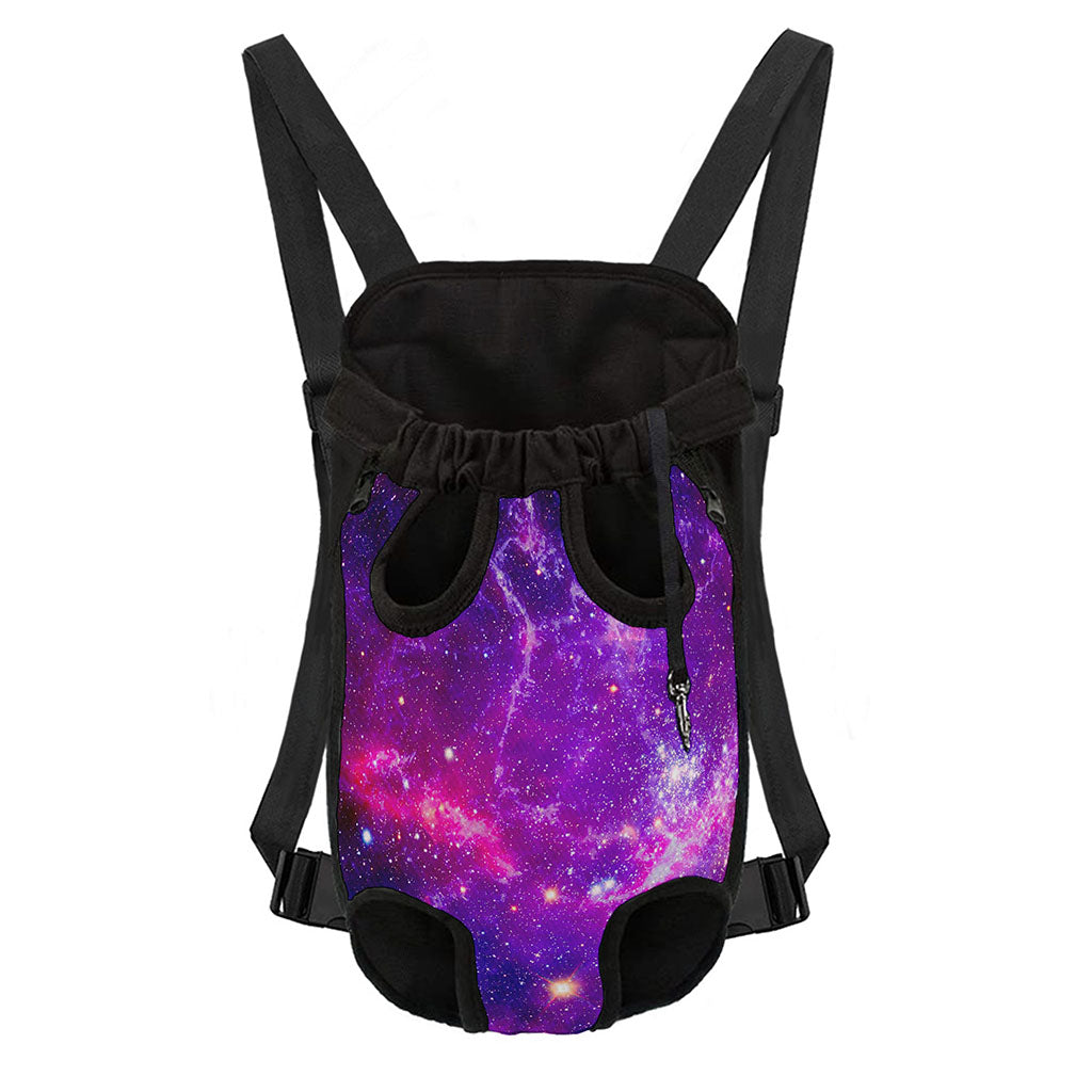 Purple Bursting Galaxy Space Print Pet Carrier Backpack