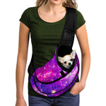 Purple Bursting Galaxy Space Print Pet Sling Carrier