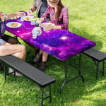 Purple Bursting Galaxy Space Print Picnic Table Cover
