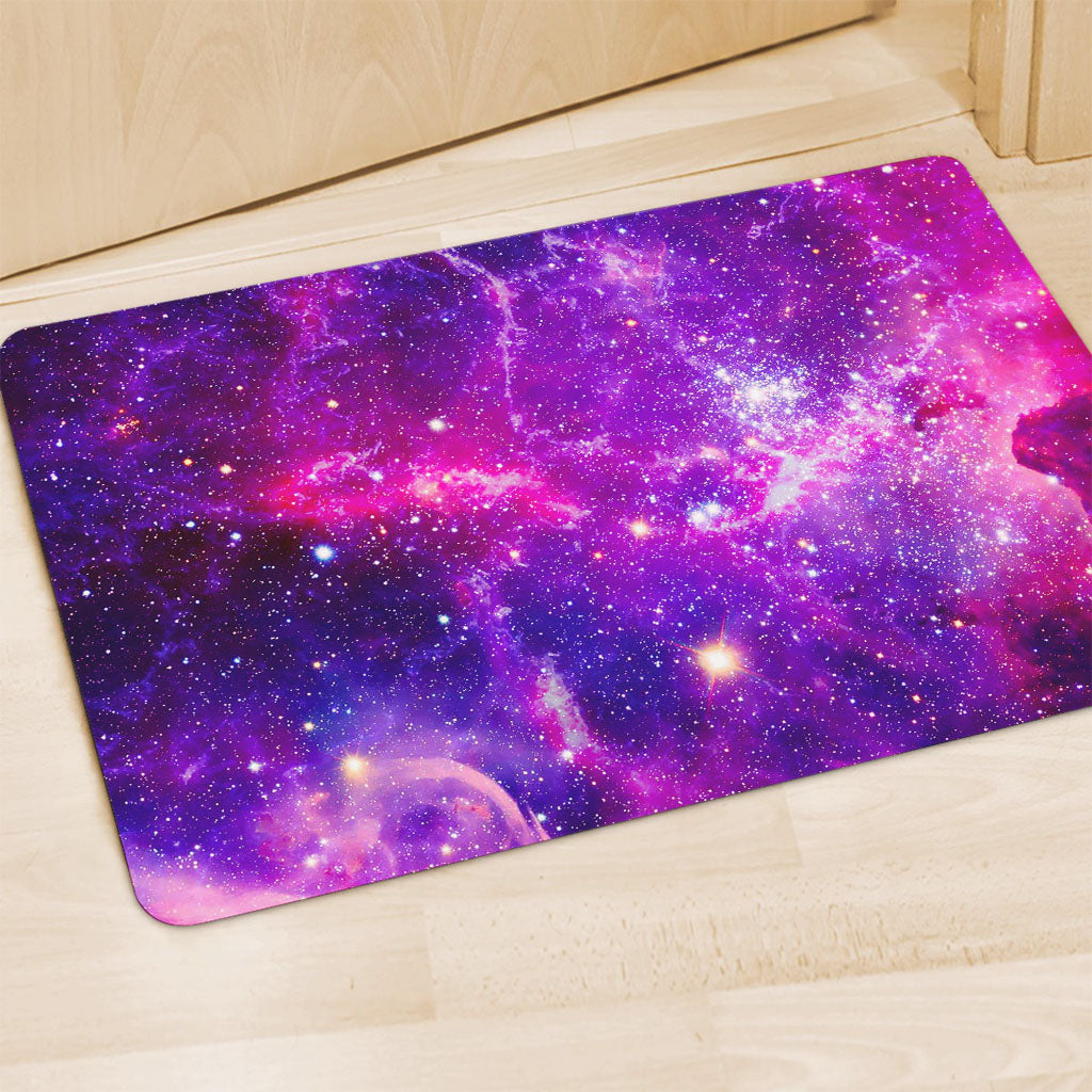 Purple Bursting Galaxy Space Print Polyester Doormat