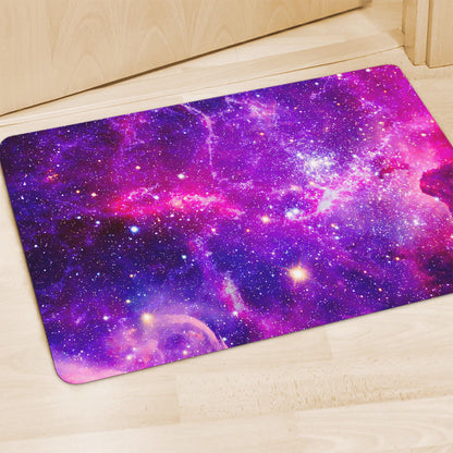 Purple Bursting Galaxy Space Print Polyester Doormat