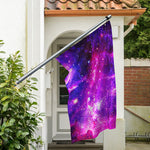 Purple Bursting Galaxy Space Print Polyester Flag