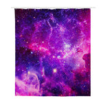 Purple Bursting Galaxy Space Print Polyester Shower Curtain