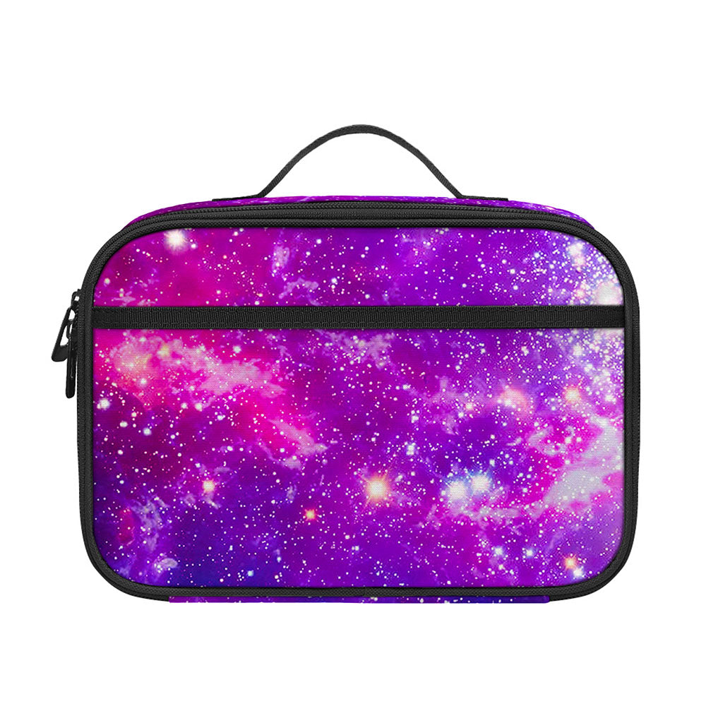 Purple Bursting Galaxy Space Print Portable Lunch Bag