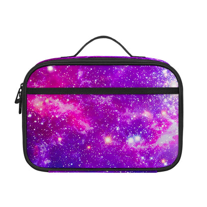 Purple Bursting Galaxy Space Print Portable Lunch Bag
