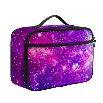 Purple Bursting Galaxy Space Print Portable Lunch Bag