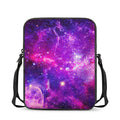 Purple Bursting Galaxy Space Print Rectangular Crossbody Bag