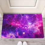Purple Bursting Galaxy Space Print Rubber Doormat