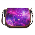 Purple Bursting Galaxy Space Print Saddle Bag