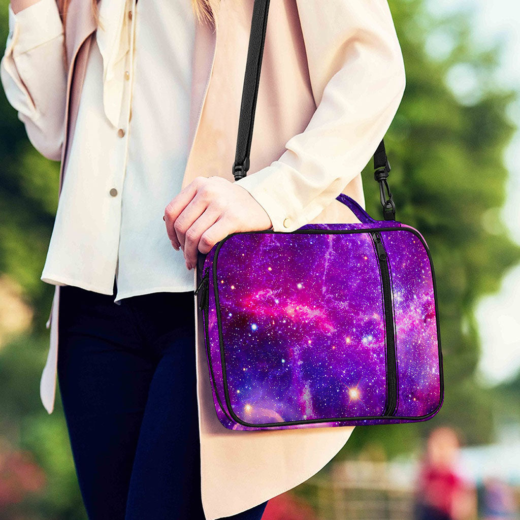Purple Bursting Galaxy Space Print Shoulder Strap Bible Bag