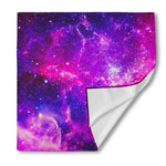 Purple Bursting Galaxy Space Print Silk Bandana