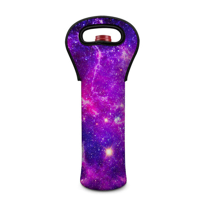 Purple Bursting Galaxy Space Print Single Neoprene Wine Tote