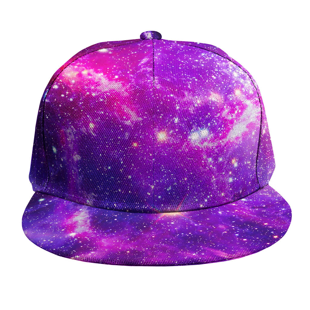 Purple Bursting Galaxy Space Print Snapback Cap