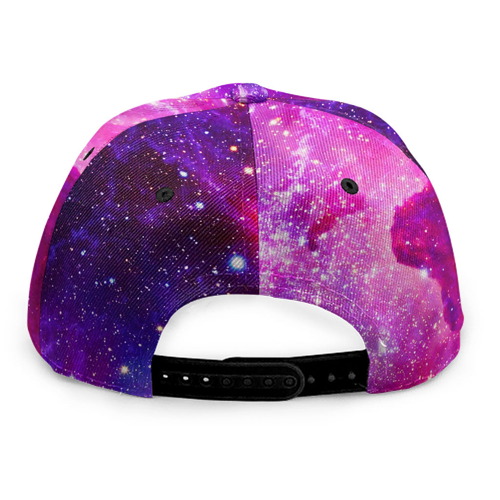 Purple Bursting Galaxy Space Print Snapback Cap