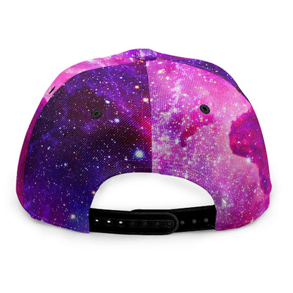 Purple Bursting Galaxy Space Print Snapback Cap