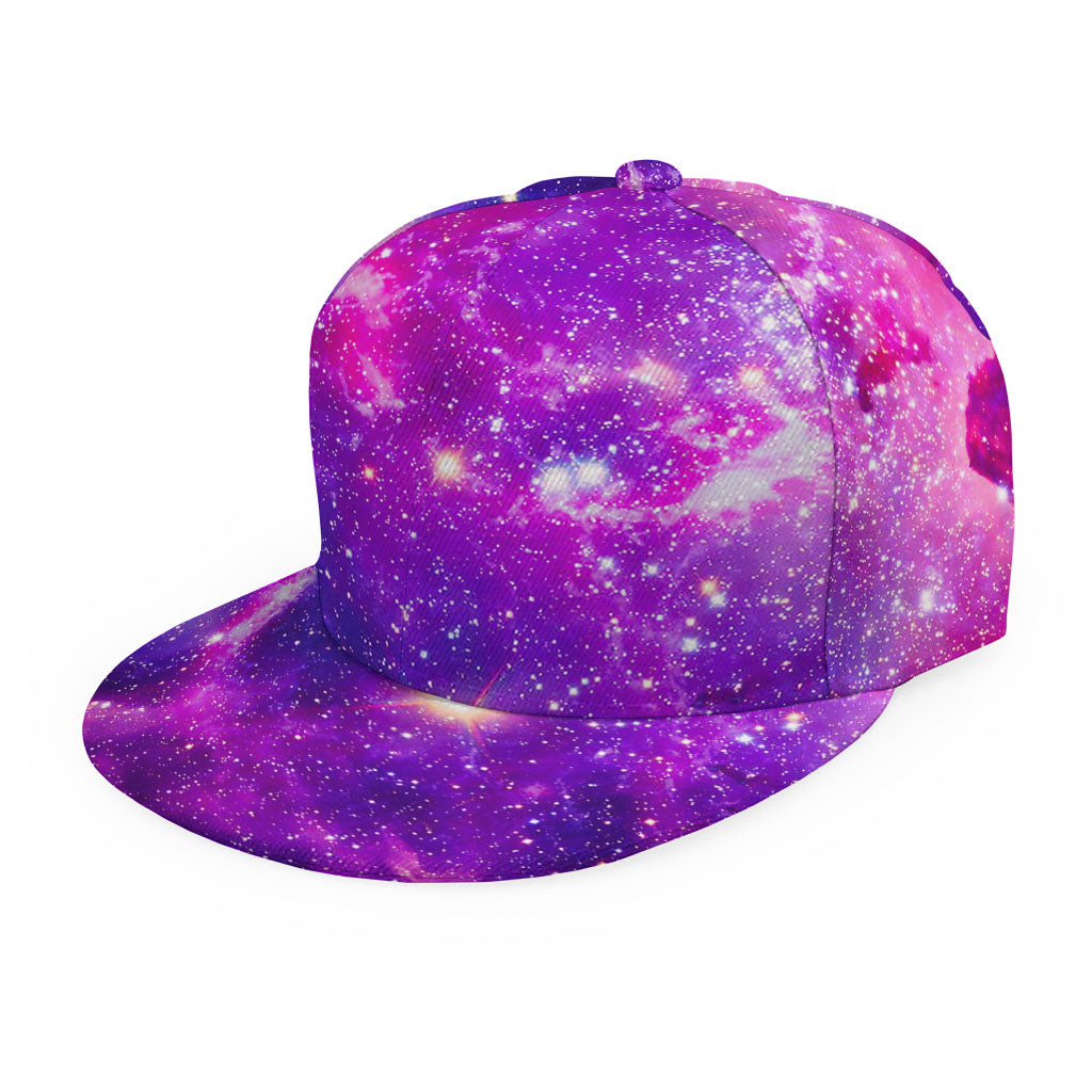 Purple Bursting Galaxy Space Print Snapback Cap