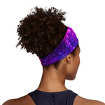 Purple Bursting Galaxy Space Print Sports Headband