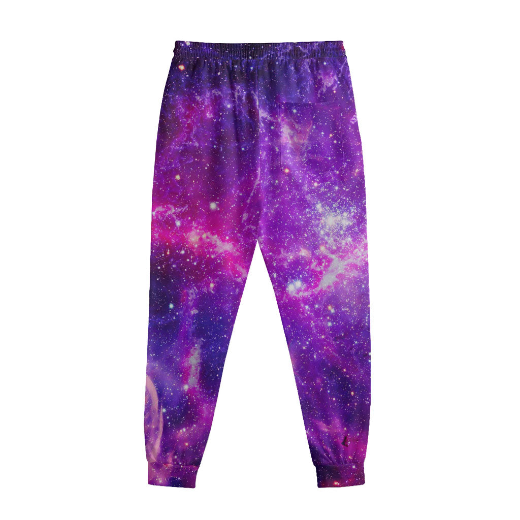 Purple Bursting Galaxy Space Print Sweatpants