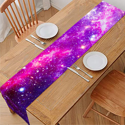 Purple Bursting Galaxy Space Print Table Runner