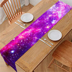Purple Bursting Galaxy Space Print Table Runner