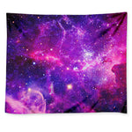 Purple Bursting Galaxy Space Print Tapestry