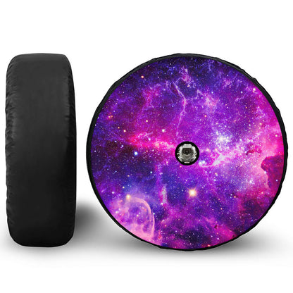 Purple Bursting Galaxy Space Print Tire Cover With Camera Hole